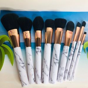 9pc Marble/Gold Makeup Brush Set